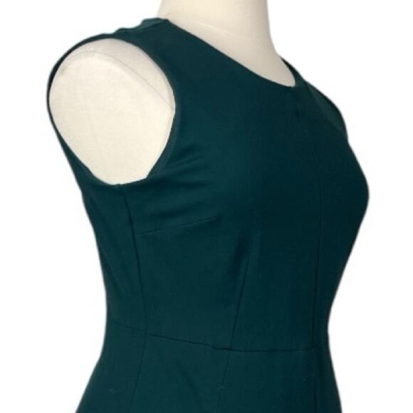 Lands’ End Dress Ponte Knit Sheath Pockets Hunter Green Floral Women’s Size 14 - Picture 6 of 11